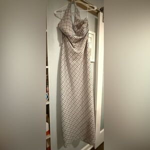 Princess Polly Plaid Maxi Halter Dress Size 10